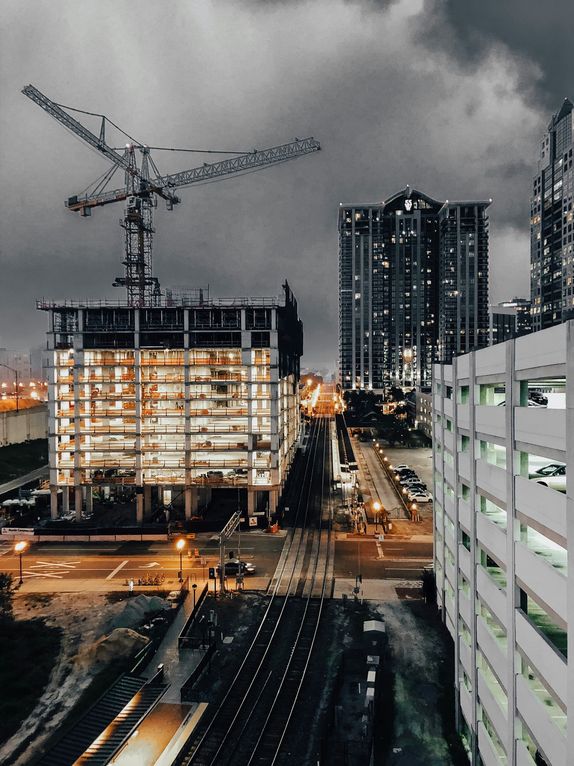 Commercial development at night